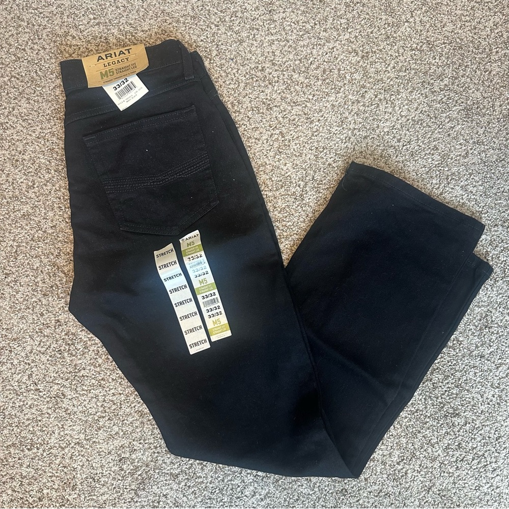 Ariat® Men's Legacy M5 Stackable Black Straight Leg Jeans 10033516 Sz 33x32 - Picture 1 of 4